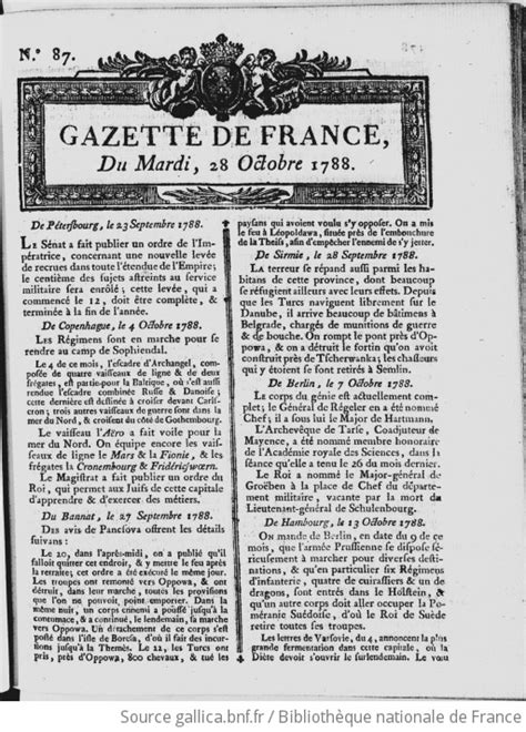 gazette de france 1788